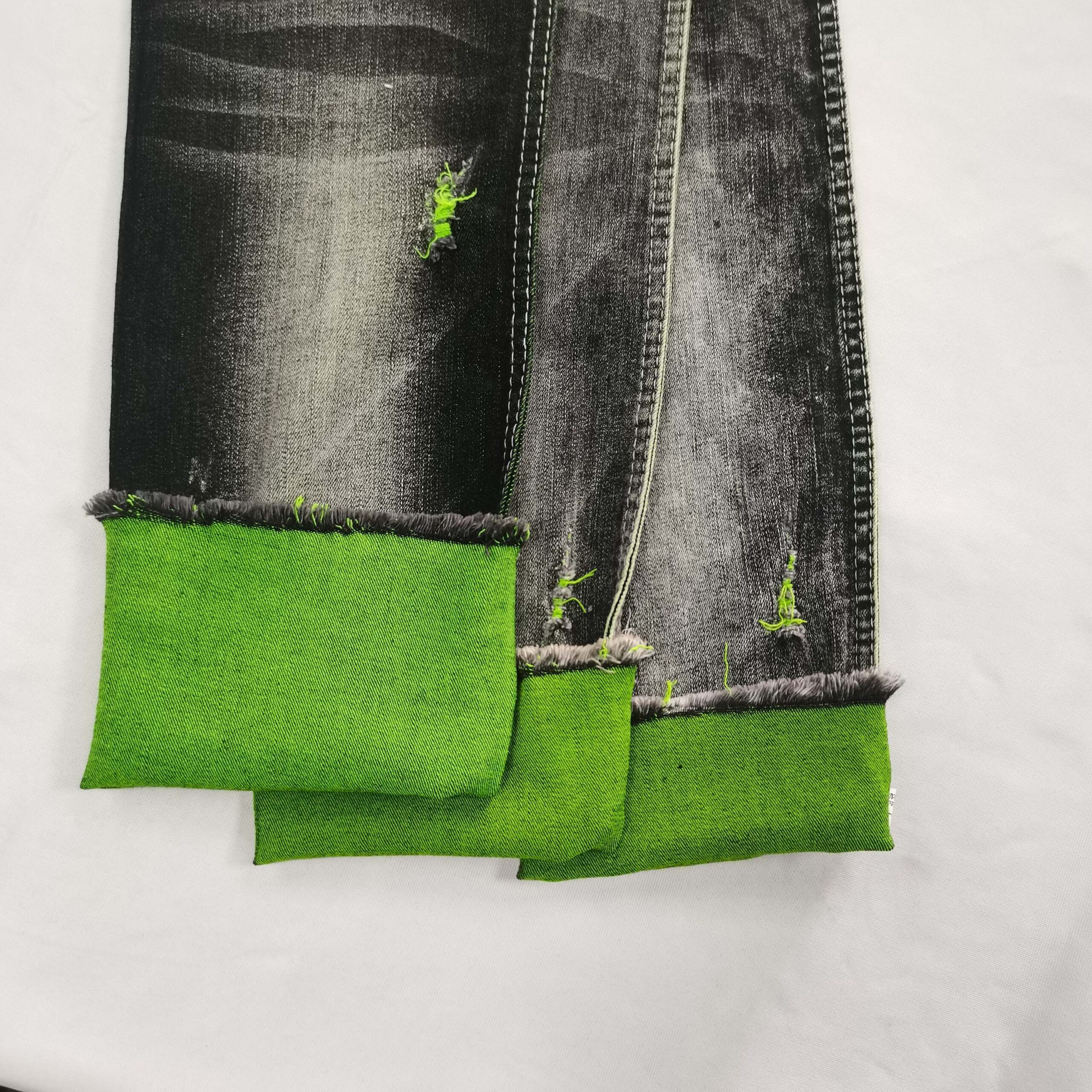 12oz弹力纯棉水洗牛仔面料箱包裤衬衫DIY服装蓝色面料