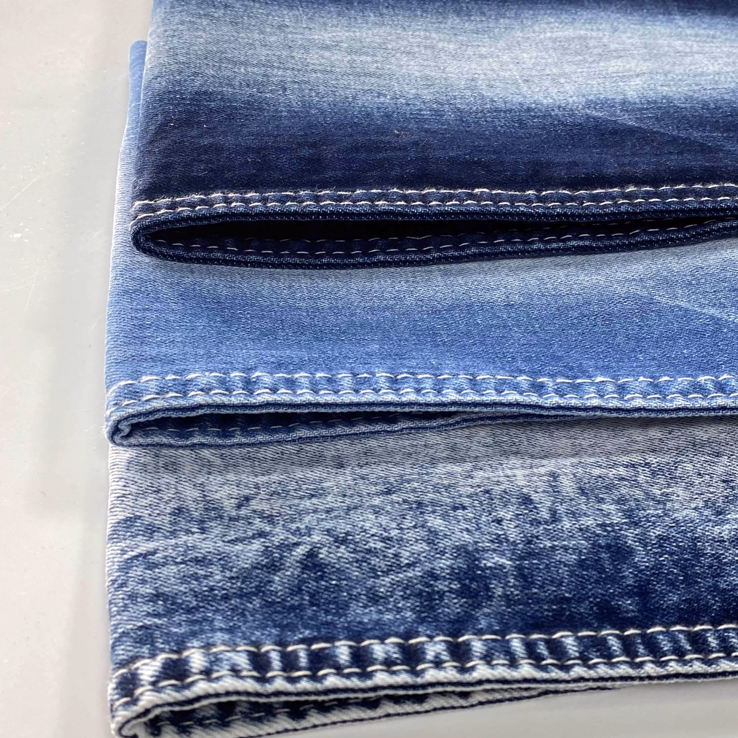 Lightweight 100% Cotton Denim Fabric Textile Indigo Twill Knitted with Tricot Style for Boys and Girls
